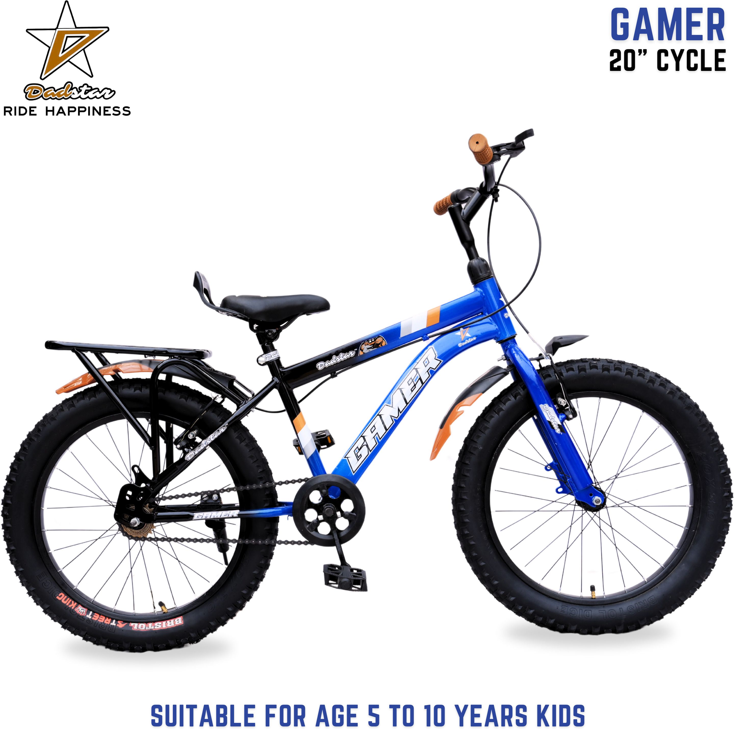 dadstar GAMER 20 INCH FAT TYRE 20.300 V BRAKE 20T IBC KIDS CYCLE BLUE COLOUR 20 T (inch) Road Cycle-picture-13