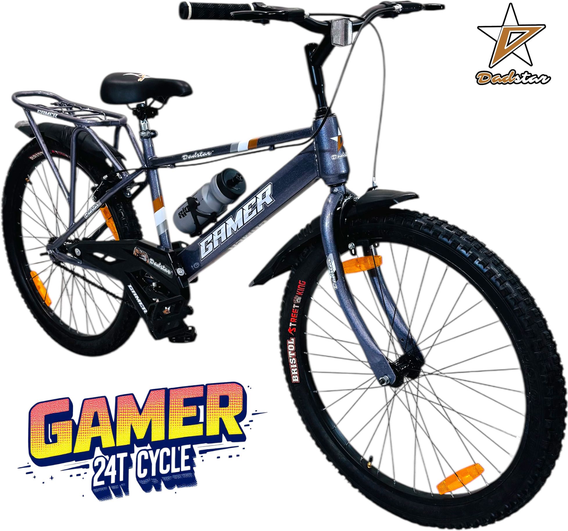 GAMER 24T CYCLE FOR AGE 9-12 YEARS 24INCH BICYCLE FOR 5.5FT HEIGHT SINGLE SPEED 24 T (inch) BMX Cycle-image-44