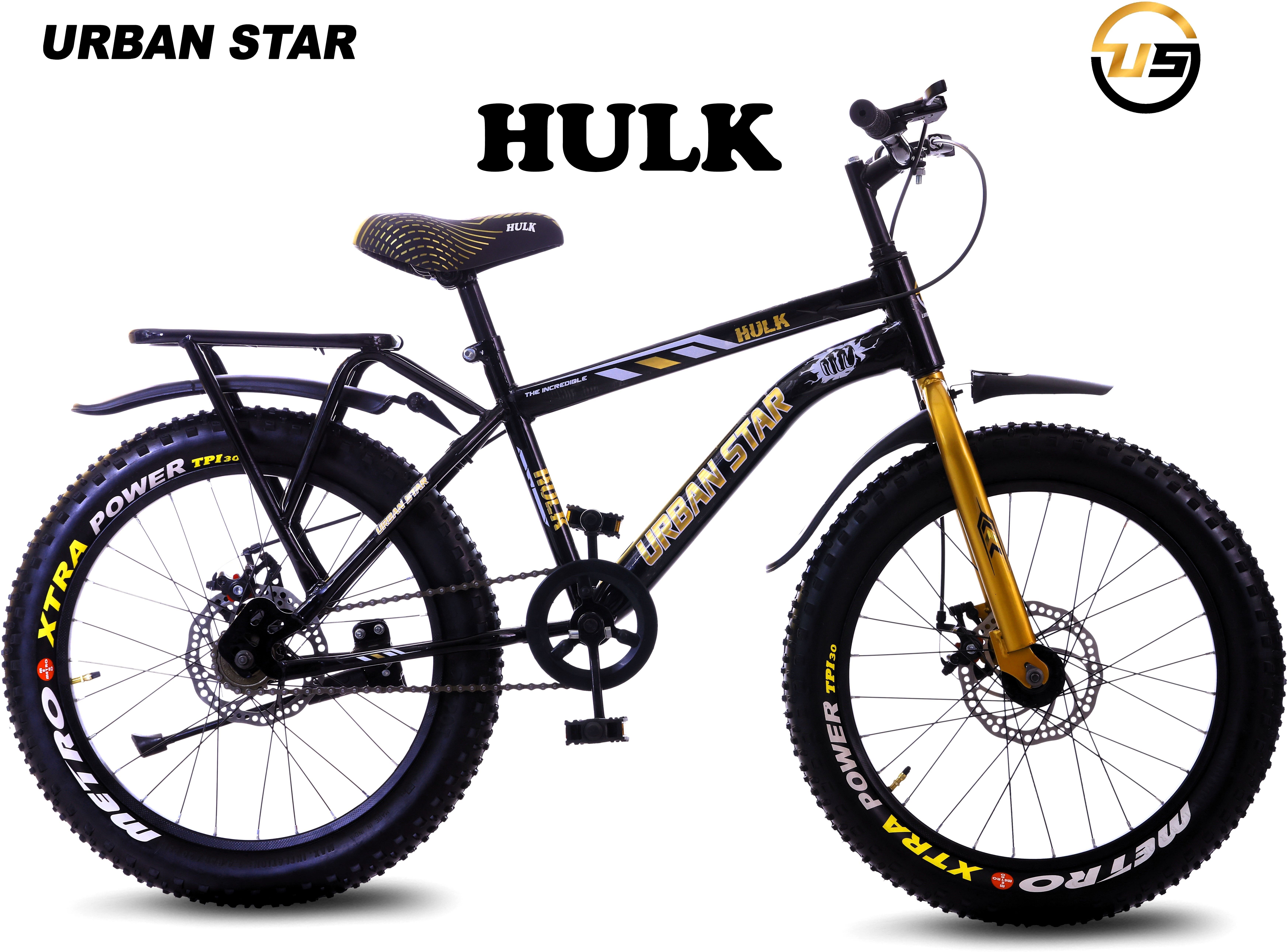 HULK | IBC | 20T BMX | IN-BUILT CARRIER | D/D | FAT TYRES | Semi Assembled | 20 T (inch) Fat Tyre Cycle-image-26