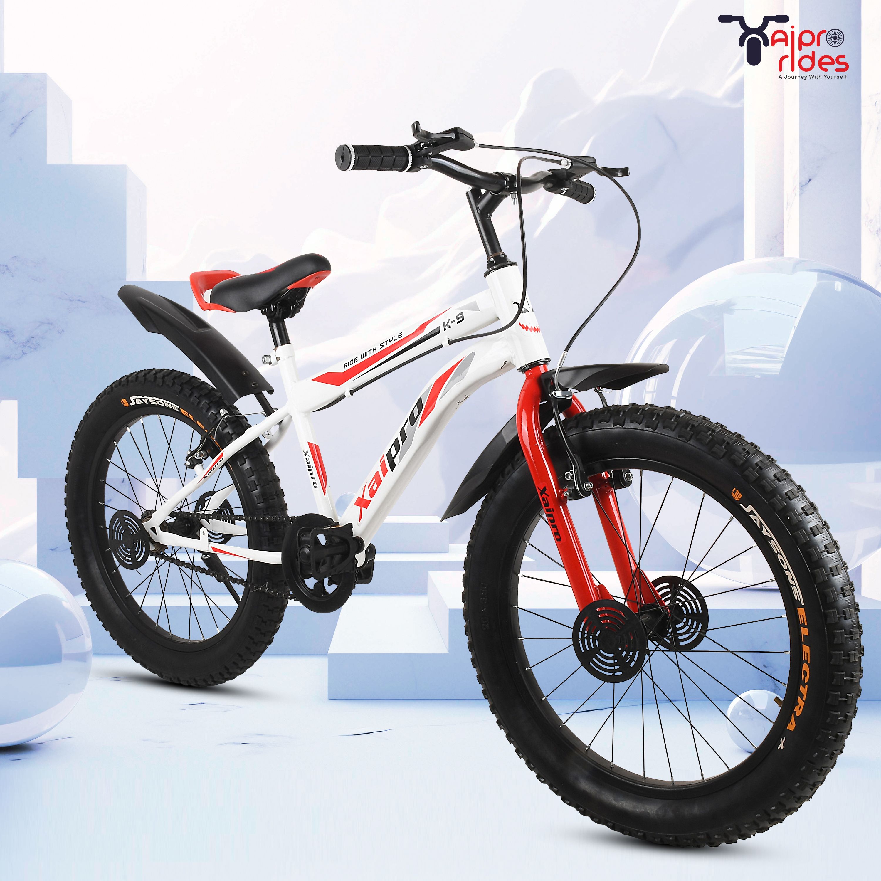 20T K-9 300 WHITE-RED CYCLE FOR KIDS 20 T (inch) BMX Cycle