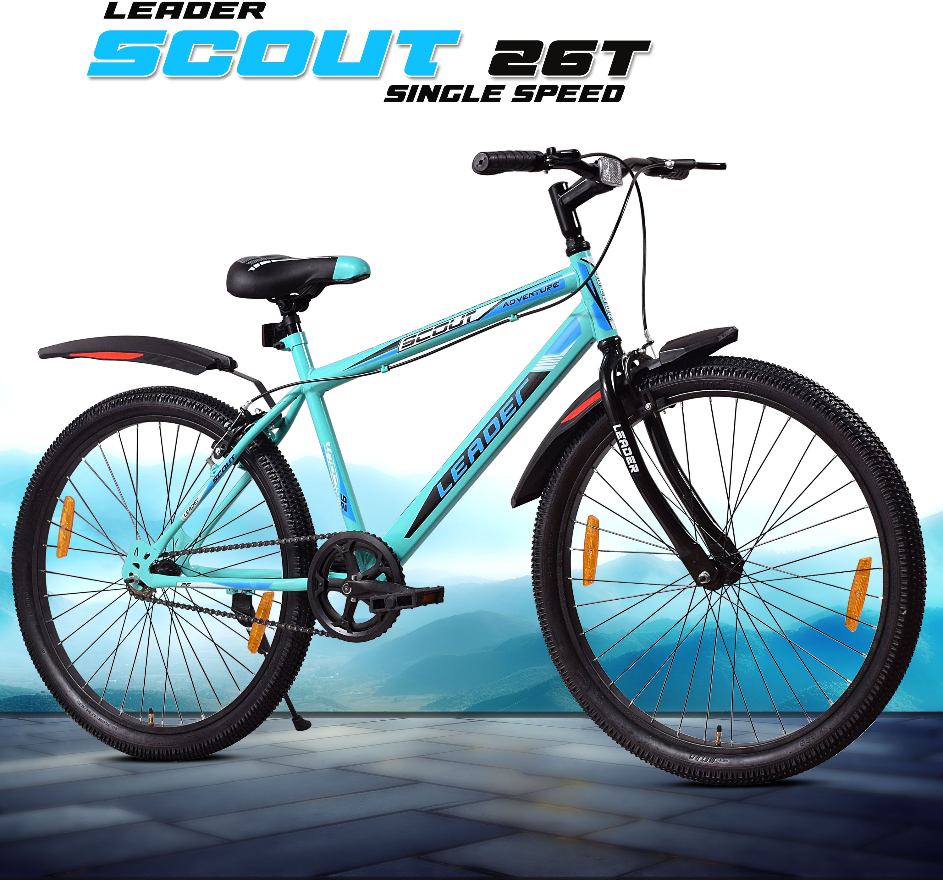 leader Scout 26T SEA Blue BLACK for Ride 26 T (inch) Mountain Cycle-picture-0