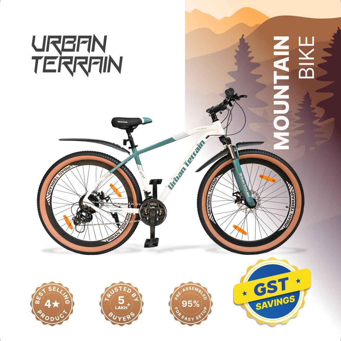 urban terrain Aeroblast 27.5T Alloy Geared MTB for Men with Shimano Gears & Dual Disc Brakes 27.5 T (inch) Road Cycle-picture-24