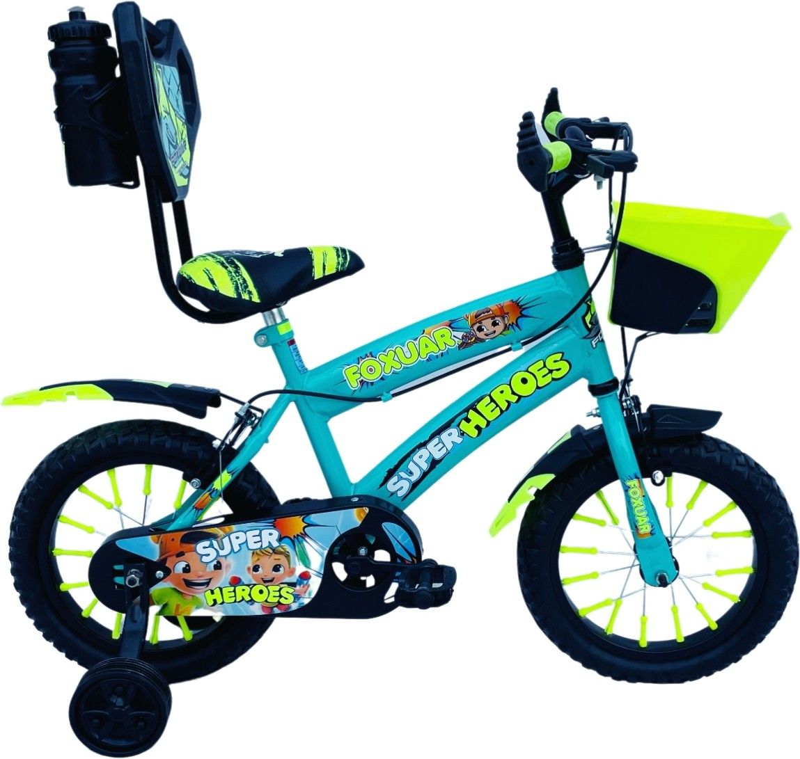SUPERHERO 14T SPORTY SEA GREEN TUBELESS TYRE FOR AGE 2 TO 6 YRS 95 % FITTED 14 T (inch) Road Cycle-image-41