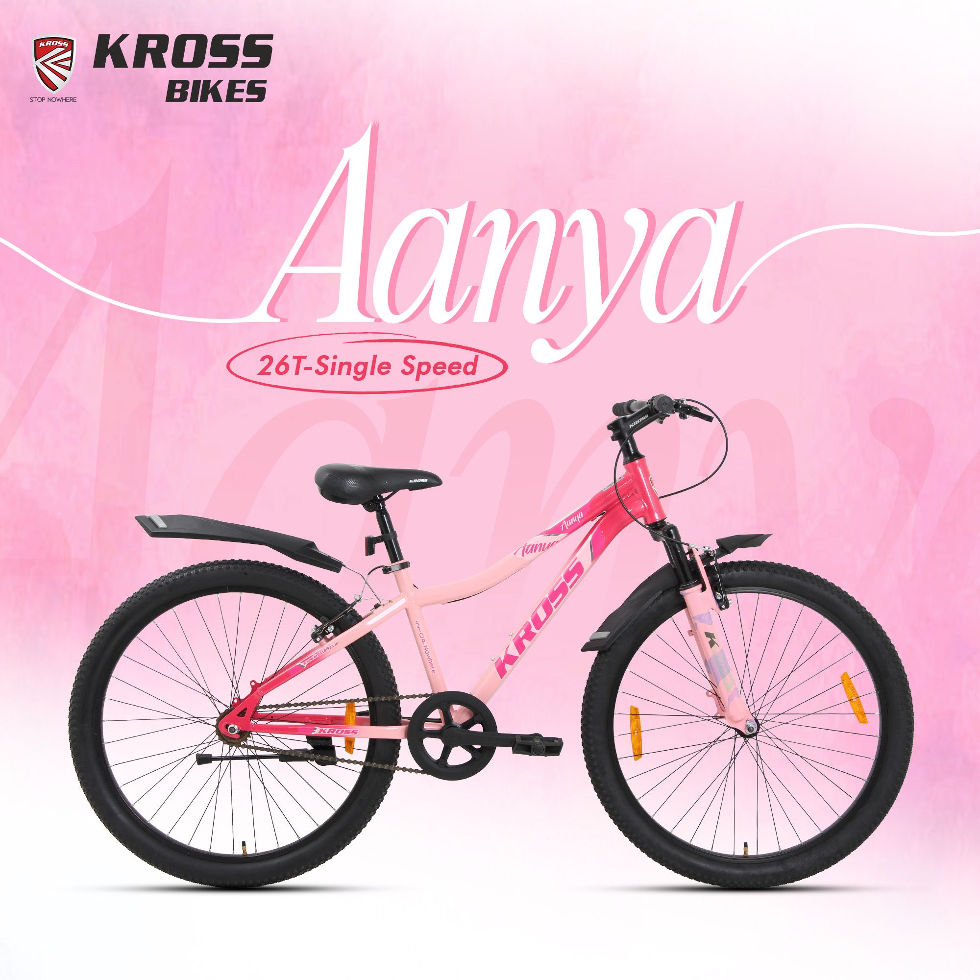 Aanya 26T Single Speed MTB Cycle | Steel Frame | Suspension Fork | V-Brake 26 T (inch) Mountain Cycle-image-35