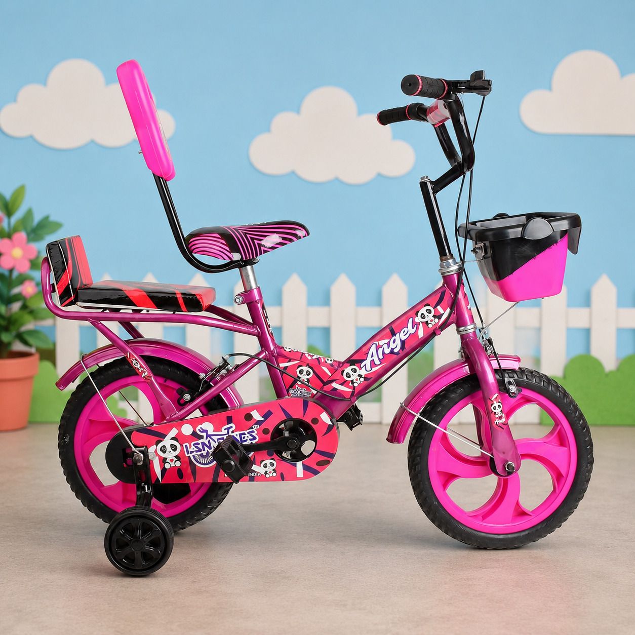 qynix 14T Kids Bicycle Age 2-5 Years, Double Gaddi, Basket, Backrest For Girls 14 T (inch) BMX Cycle-picture-42