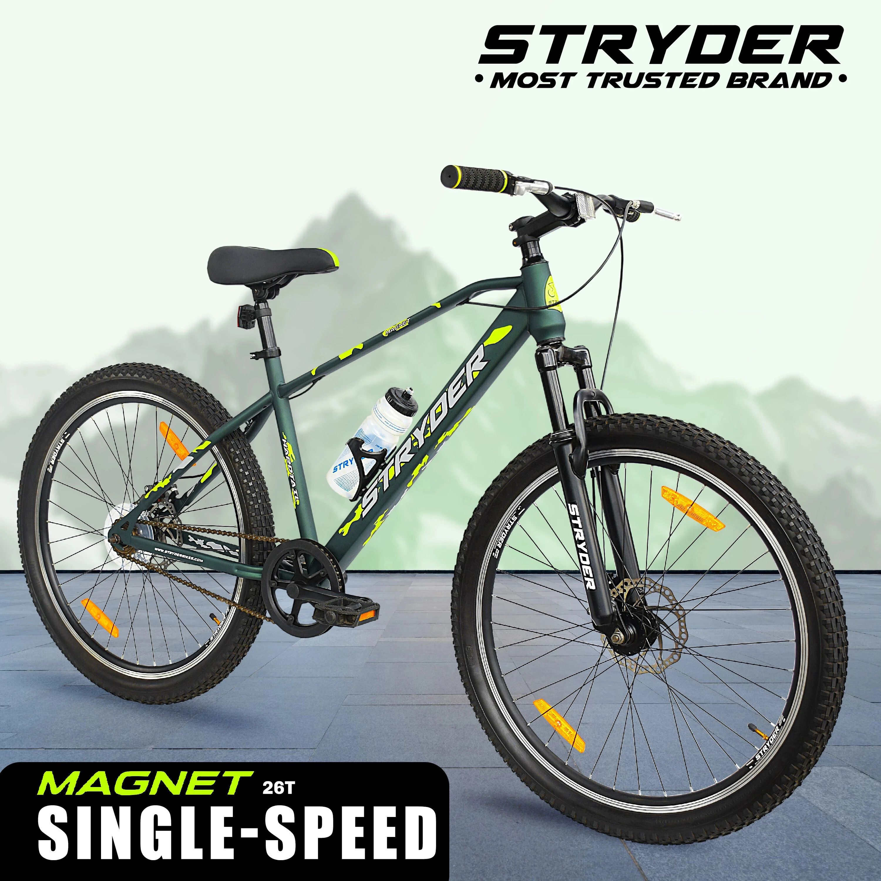 Magnet 26" Single Speed Bicycle with Disc Brakes & Front Suspension | 26 T (inch) Mountain Cycle-image-26
