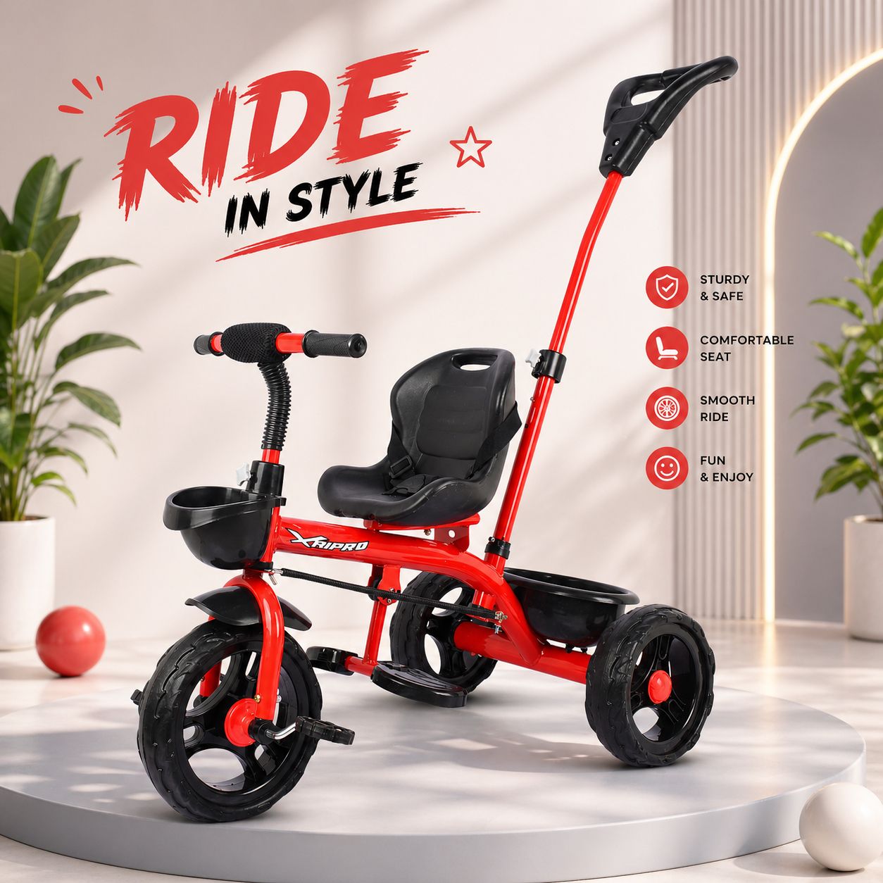 PREMIUM HANDLE TRICYCLE FOR 1 TO 3 YEAR KIDS Tricycle-image-39