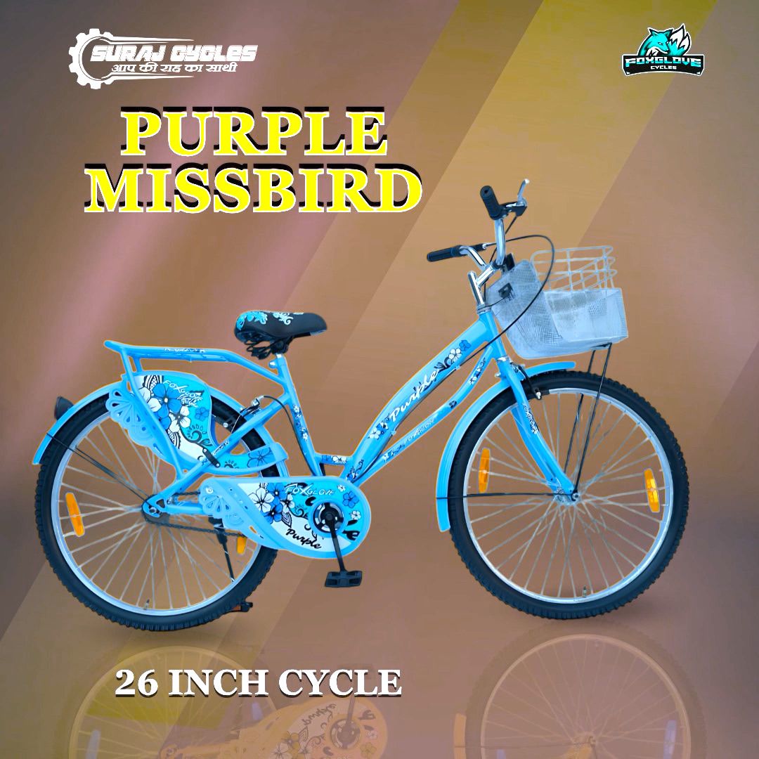 PURPLE 26 INCH AQUA GREEN COLOUR GIRLS CYCLE FOR AGE 9 PLUS YRS 90 % FITTED 26 T (inch) Road Cycle-image-11