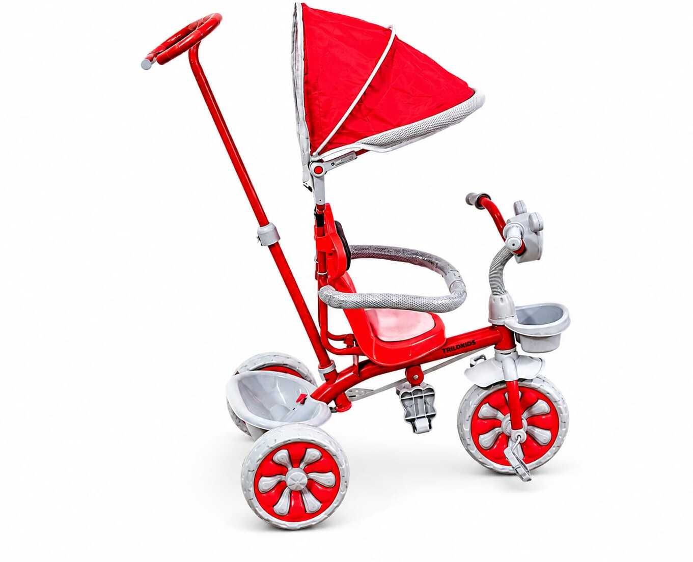 Comfortable Seat | Indoor & Outdoor Ride-On for Toddlers Kids Tricycle with Canopy & Storage Basket | Baby Trike Parent-Friendly Design Tricycle-image-43