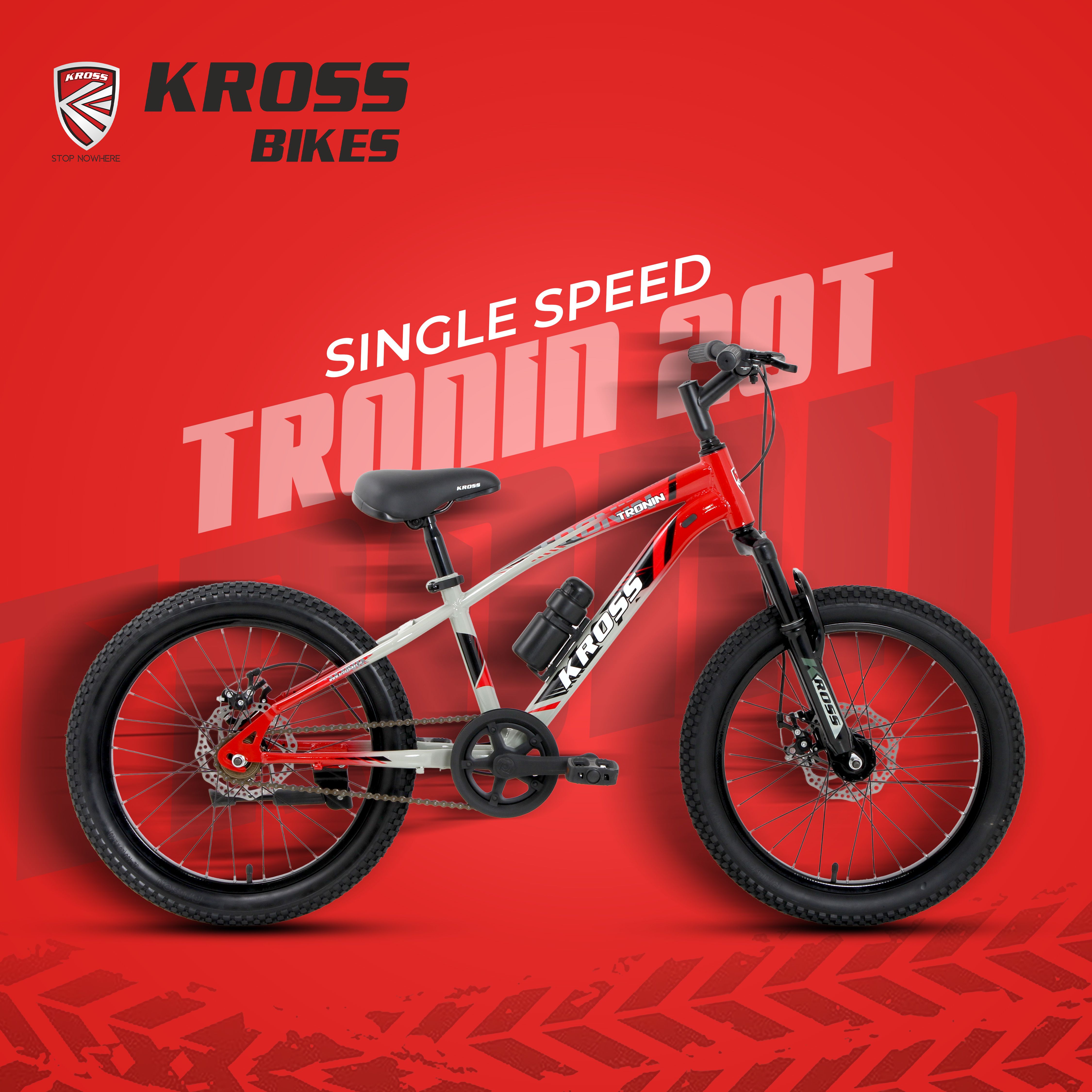 Tronin Kids Bicycle | Front Suspension | Dual Disc Brakes | Single Speed 20 T (inch) Mountain Cycle-image-31