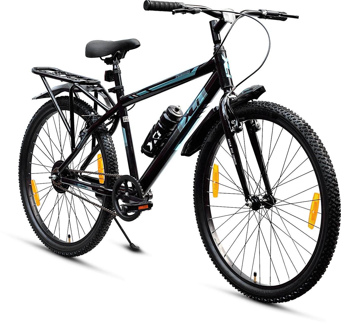Stormrider Single Speed for Men Rigid Suspension MTB Bicycle 17-inch-Black Blue 26 T (inch) Mountain Cycle-image-14