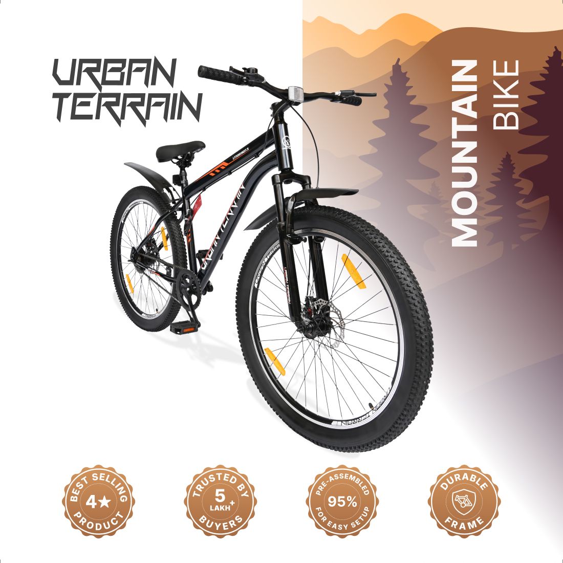 Bolt Cycles for Men Comes with Dual Disc Brake,Bell & Lock MTB UT5001S27.5ACC 27.5 T (inch) Road Cycle-image-49