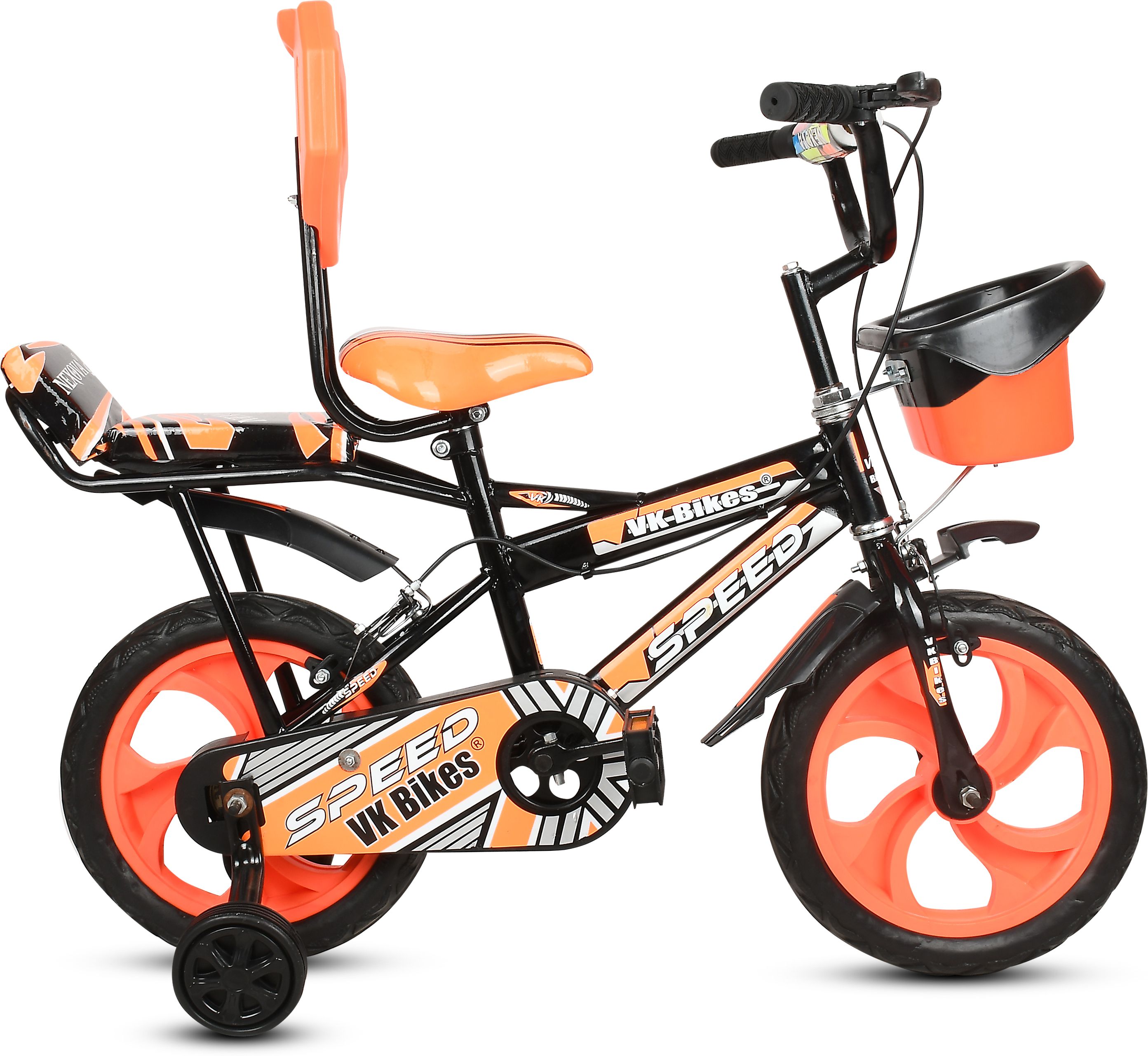 Premium Quality Double Gaddi Cycle For Kids Color-Orange 14 T (inch) Road Cycle-image-43
