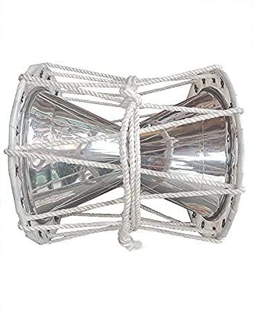 Yoshiva Handcrafted Lord Shiva Stainless Steel Strong Drum for Puja (8 Inch Multicolor) Damaru-picture-27