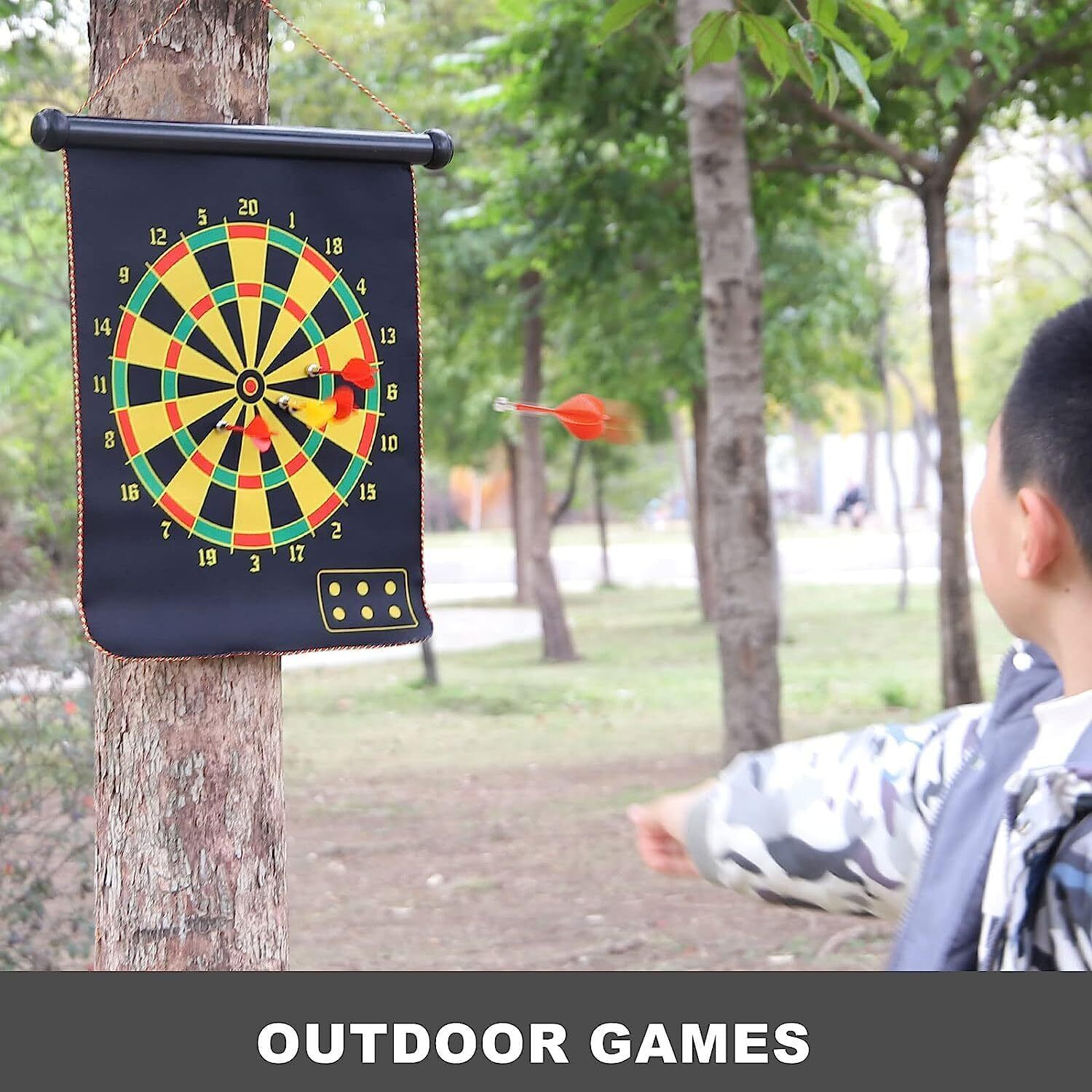 Darts Magnetic Dart and Mat | Outdoor Indoor Party with 4 dart 21 cm Dart Board