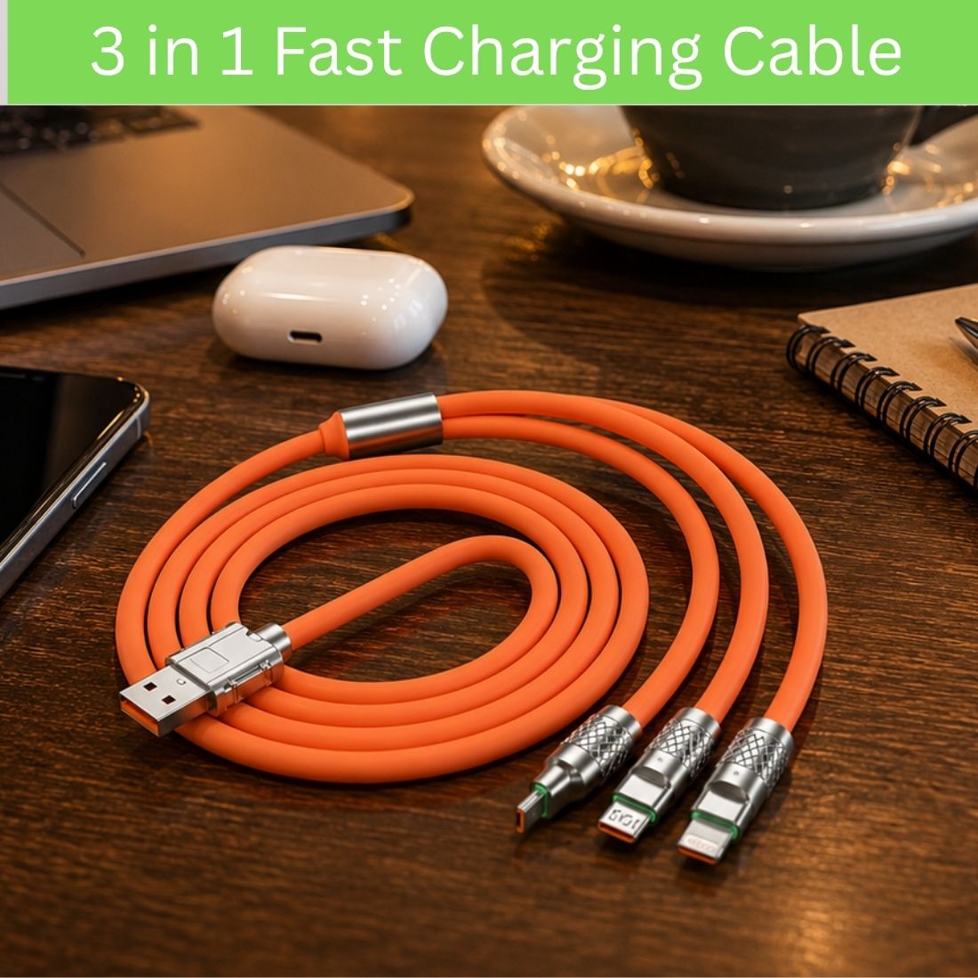 YAROH 3-in-1 Cable 1 m 3-in-1 Fast Charging Cable USB-A to Type-C, Lightning for Mobile & TabletsOL434-picture-18