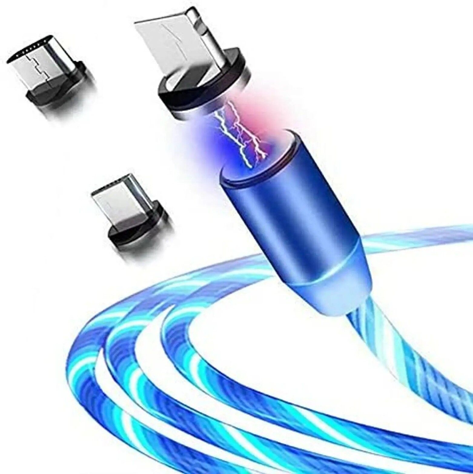 Mobilezone 3-in-1 Cable 1.2 m Charging Cable 3 in 1 Magnetic Fast with LED Light, Type C, Pack of 1 HK14-picture-13