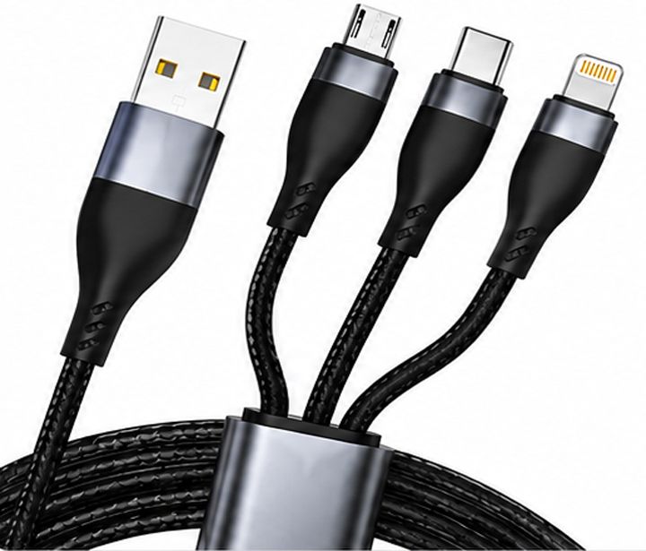 TROST 3-in-1 Cable 8 A 1.2 m 100W Multi Fast Charging Cable with Lightning, Type-C, Micro USB-picture-11