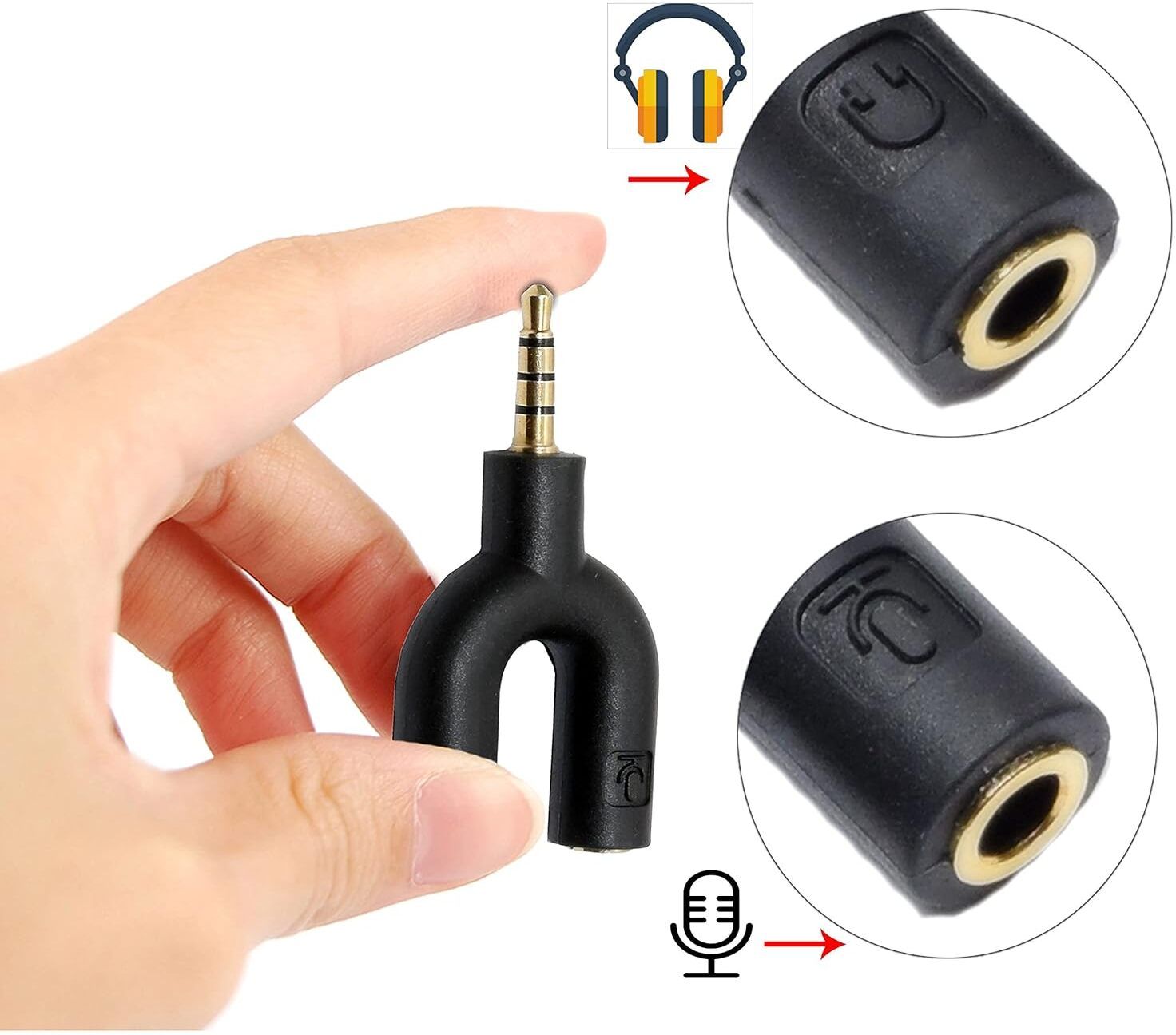 IMMUTABLE Multicolor RME-New U Shape Audio Jack to Headphone Converter ZVV8 Phone Converter-image-28