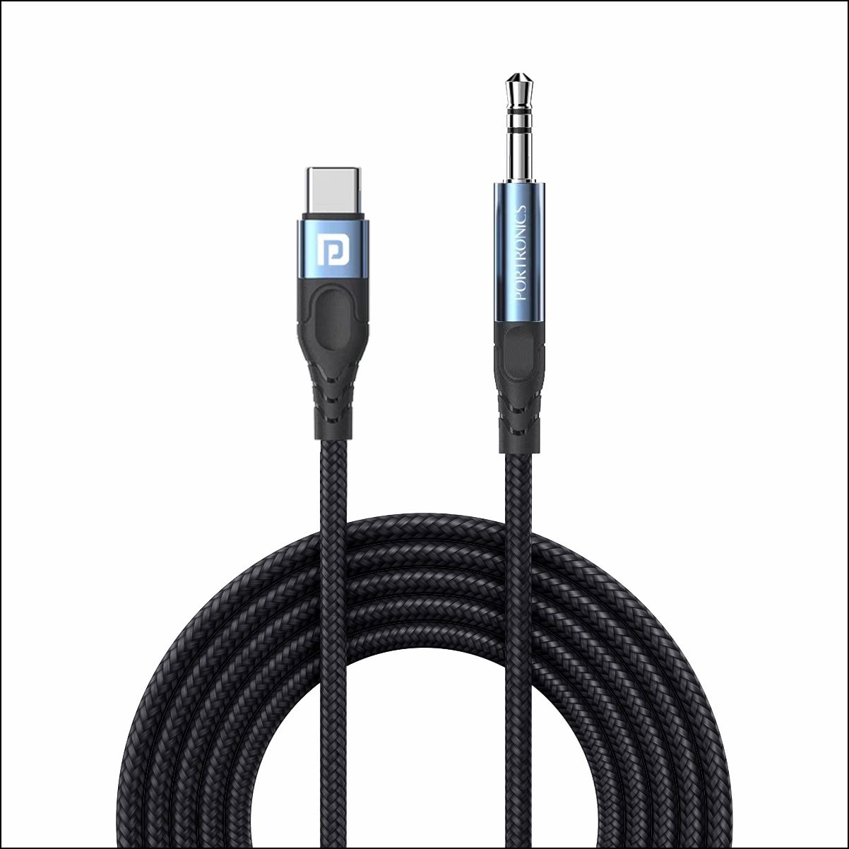 Portronics AUX Cable 1 m iKonnect C MAX USB C to 3.5mm Male Aux Cable-image-12