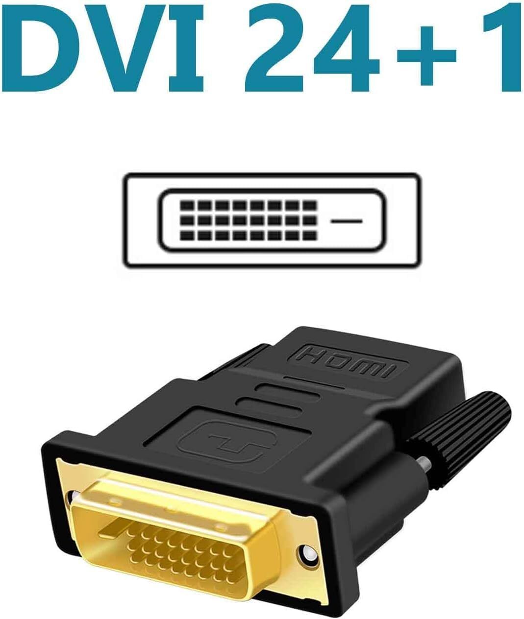 RuhZa DVI Cable 0 m Plastic DVI (24+1) Male Converter HDMI DVI Converter Connector HDMI DVI 24Pin-image-46