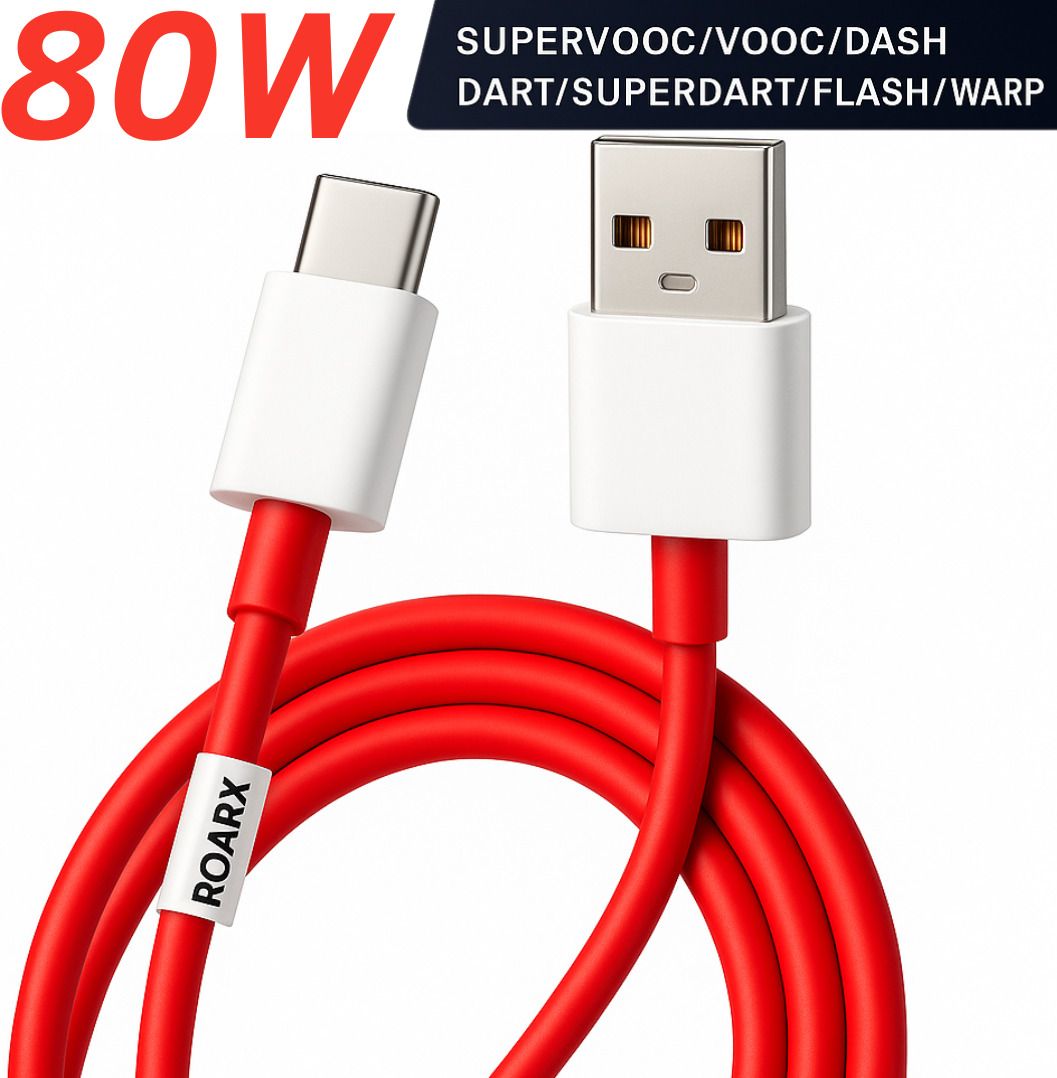 RoarX USB Type C Cable 8 A 1 m TPE Supervooc 80 watt cable compatible with Oneplus 80W Charging Cable USB to Type C Warp Charger SuperVooc/Dash Super Charge Cable for Oneplus 12,12R,11,11R,10 Pro,10R,10T,9RT,9R,8T Nord 4, CE4, 3,CE3 Lite, Nord 2,Ce 3 5G,Ce3 Lite-picture-19