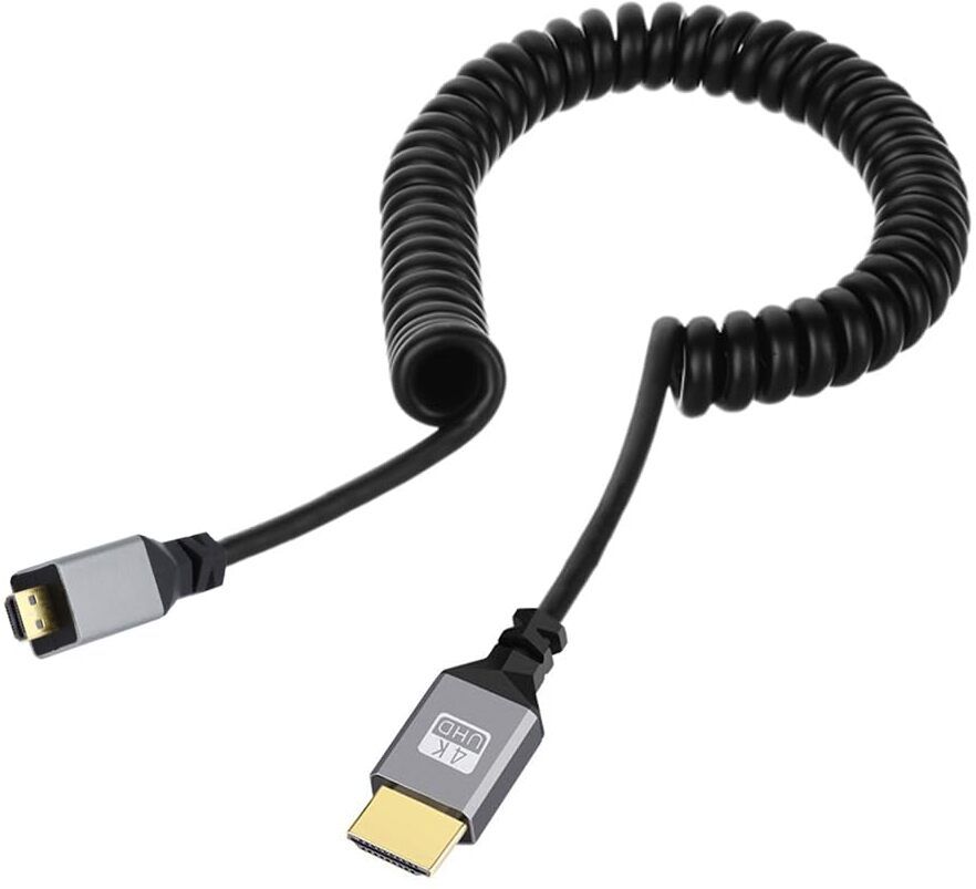RyzCare HDMI Cable 1.2 m NA 4K 60hz Stretch Coiled Cable Straight Connector for HDTV Computer Laptop Monitor-image-22