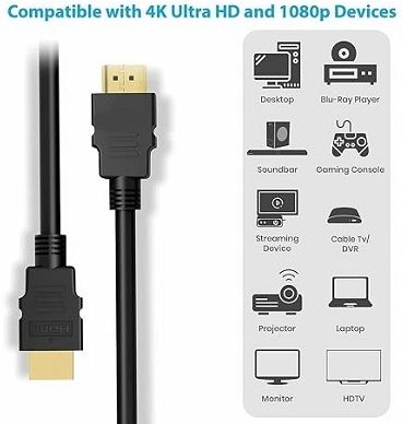 RDSS Mart HDMI Cable 1.5 m High Speed HDMI Cable, 4K Ultra HD & 1080p Compatible, Gold-Plated Connectors-image-26