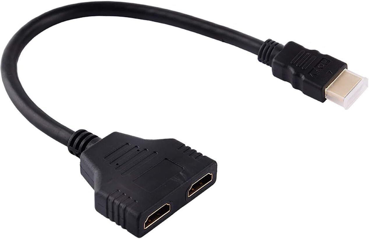 Akwor HDMI Cable 0.315 m HDMI Splitter Adapter Cable HDMI Splitter 1 in 2 Out HDMI Male to Dual-image-30