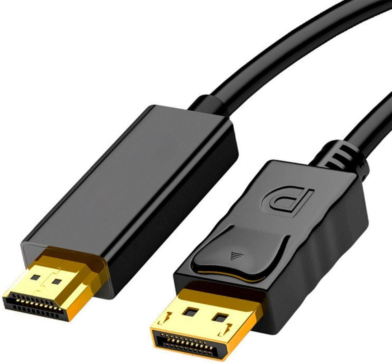 BKC HDMI Cable 1.8 m HDMI Cable 1.8 m Display Port to HDMI Cable, 1080p 60Hz Uni-Directional UHD DP to HDMI Audio-image-3