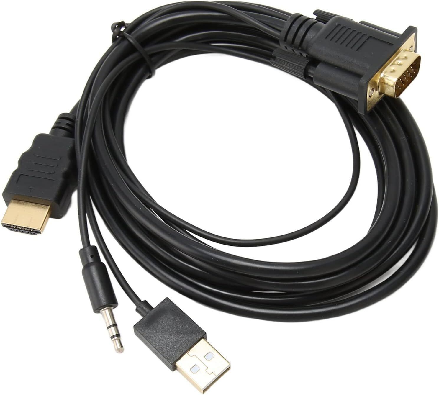 BLACK BOOST HDMI Cable 1.8 m VGA to HDMI Adapter Cable, 6 Feet VGA to HDMI Cable 1080P Video Converter with Sound and Power Supply-image-14