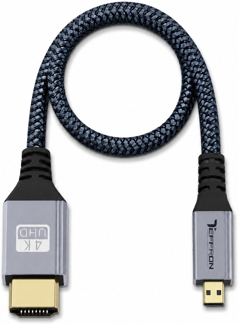 Teffron HDMI Cable 0.5 A 0.5 m Aluminum Foil 4K Micro HDMI to HDMI Cable 0.5 Meter-image-43