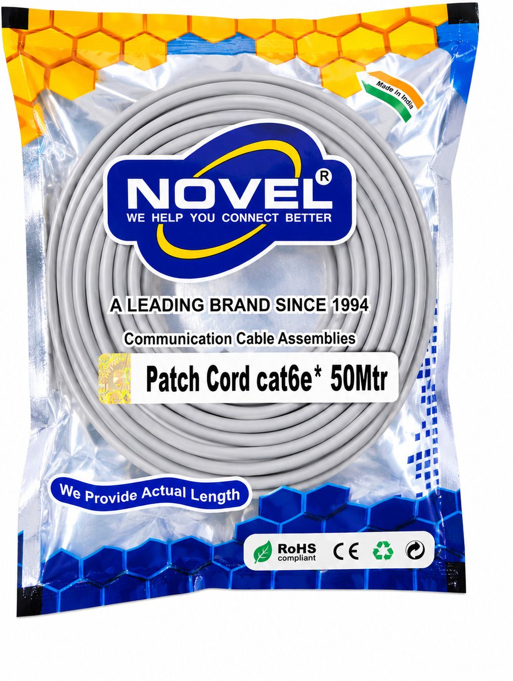 NOVEL LAN Cable 1 m Cat6e Ethernet Patch Cord Cable-image-18