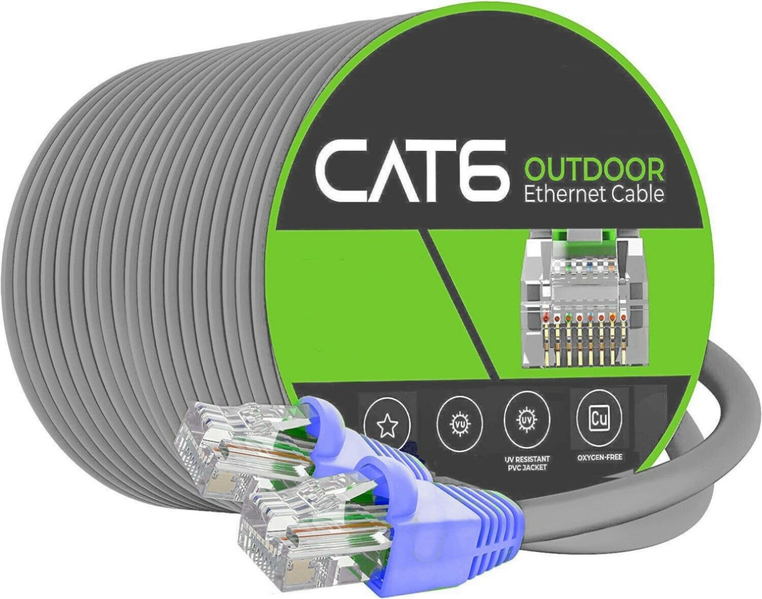 Sadow LAN Cable 40 m 40 Meters Outdoor CAT6 Internet Lan Cable Waterproof/UV Resistant Patch Cord-image-47