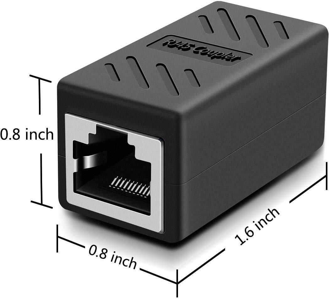 Etzin LAN Cable 0 m RJ45 Coupler Ethernet Coupler Cat7, Cat6 Cat5e RJ45 8P8C Inline lan Coupler-image-2