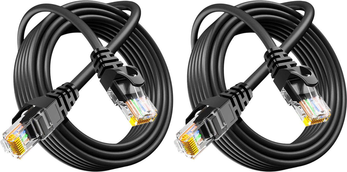 SYGA LAN Cable 1 m LAN Cable 1m RJ45 Cat6 Ethernet High Speed Internet Cable-Pack of 2 (Black)-image-20