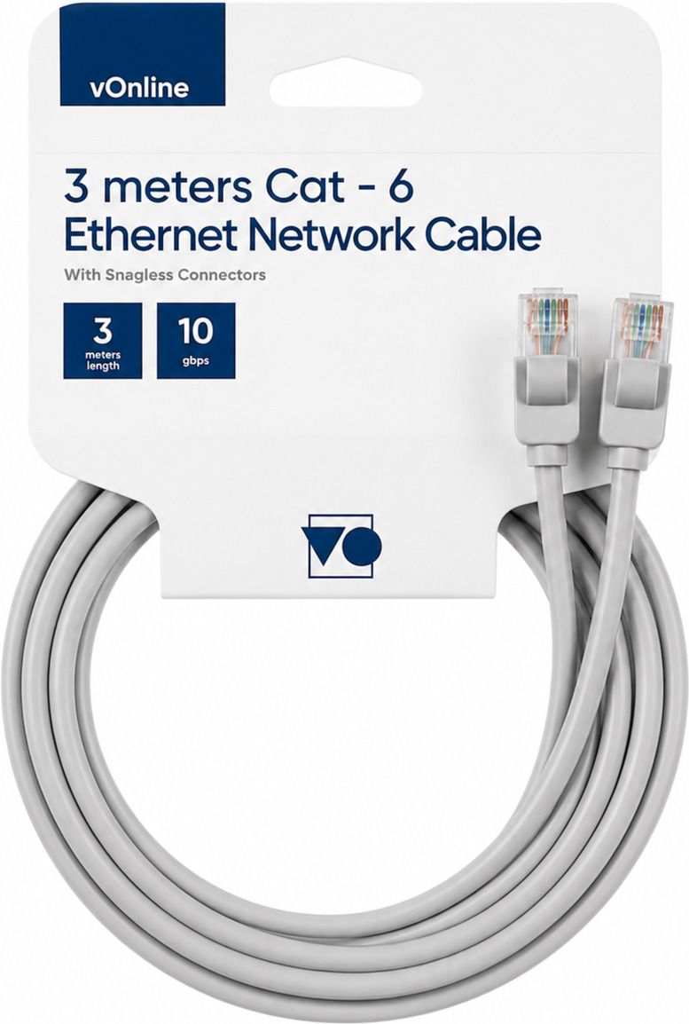 vOnline LAN Cable 3 m - 10Gbps patch Cable Internet Network | CAT6-image-6