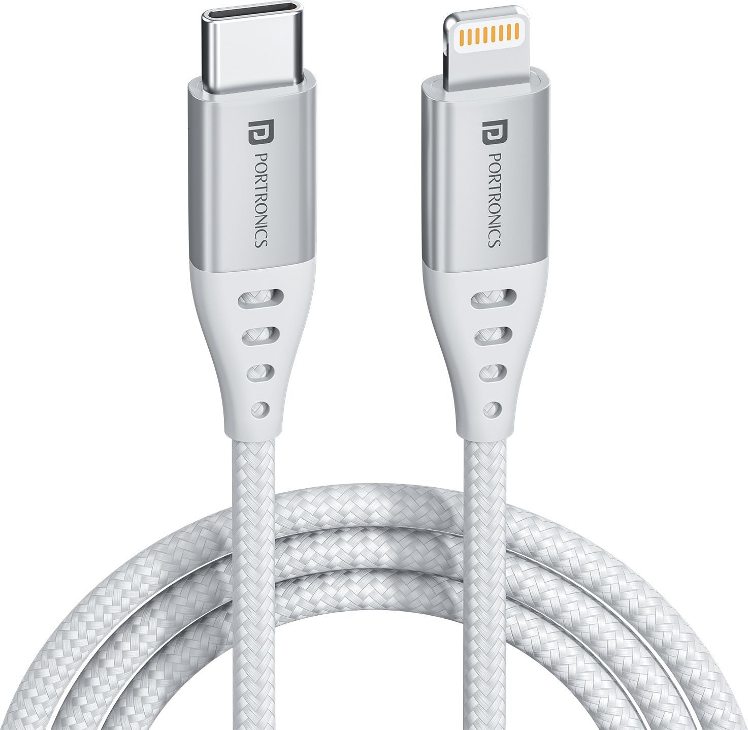 Portronics Lightning Cable 2 A 1 m Konnect L1 20W Type C to 8 Pin