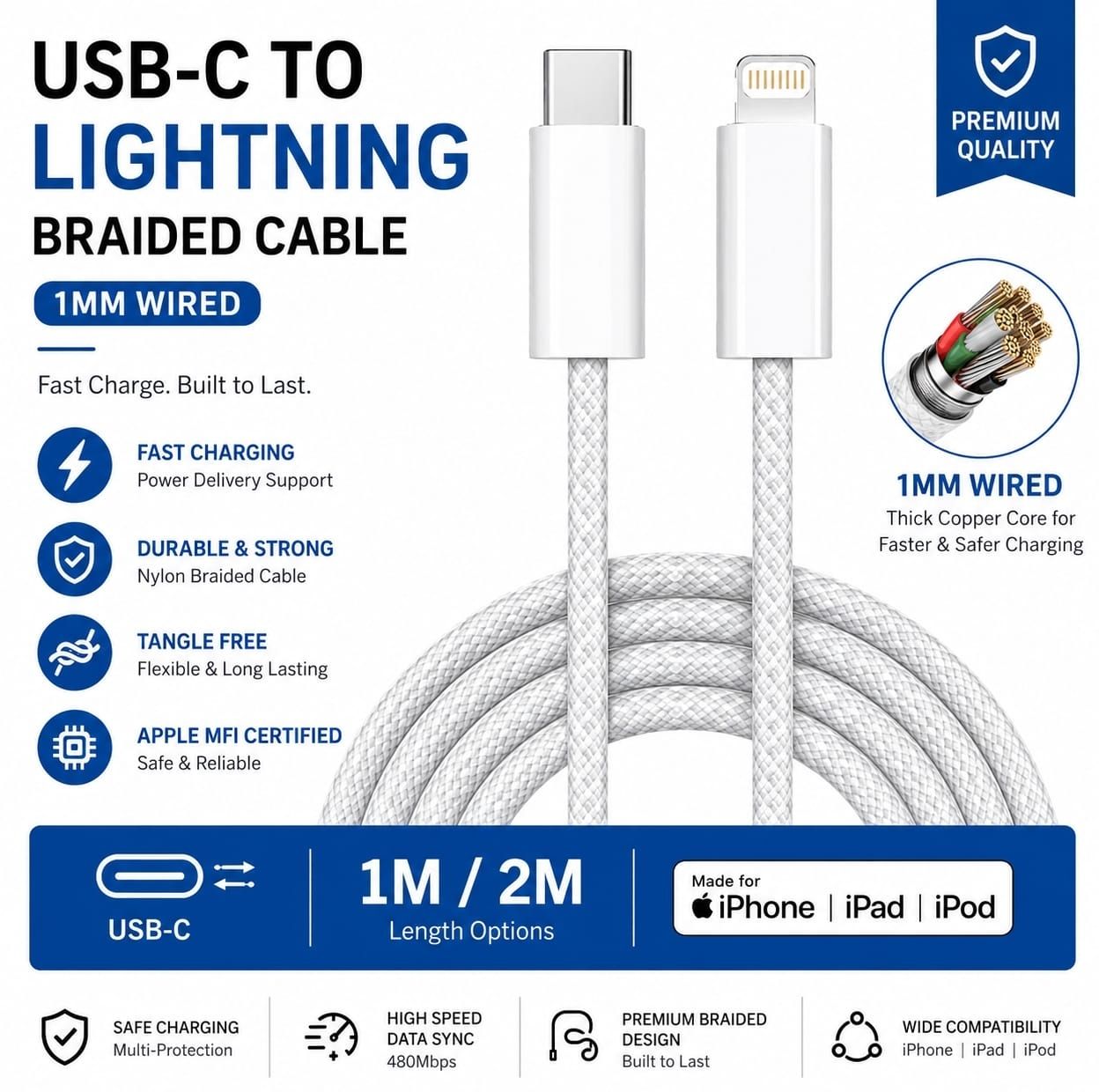 IZAAN STORE Lightning Cable 1 m Lighting cable-image-32