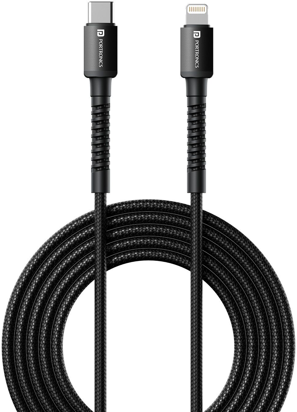 Portronics Lightning Cable 3 A 2 m Konnect X Type C to 8 PIN Cable 27W Fast Charging Cable with Data Transfer