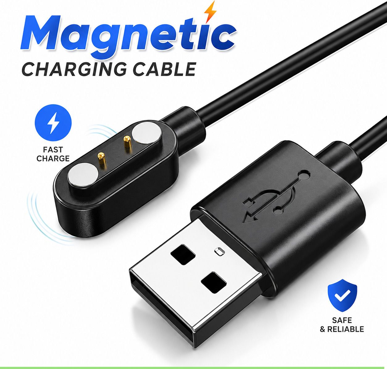 KULTONE Magnetic Charging Cable 0.5 m SMART WATCH MAGNETIC CABLE/ BLACK__M130-picture-27