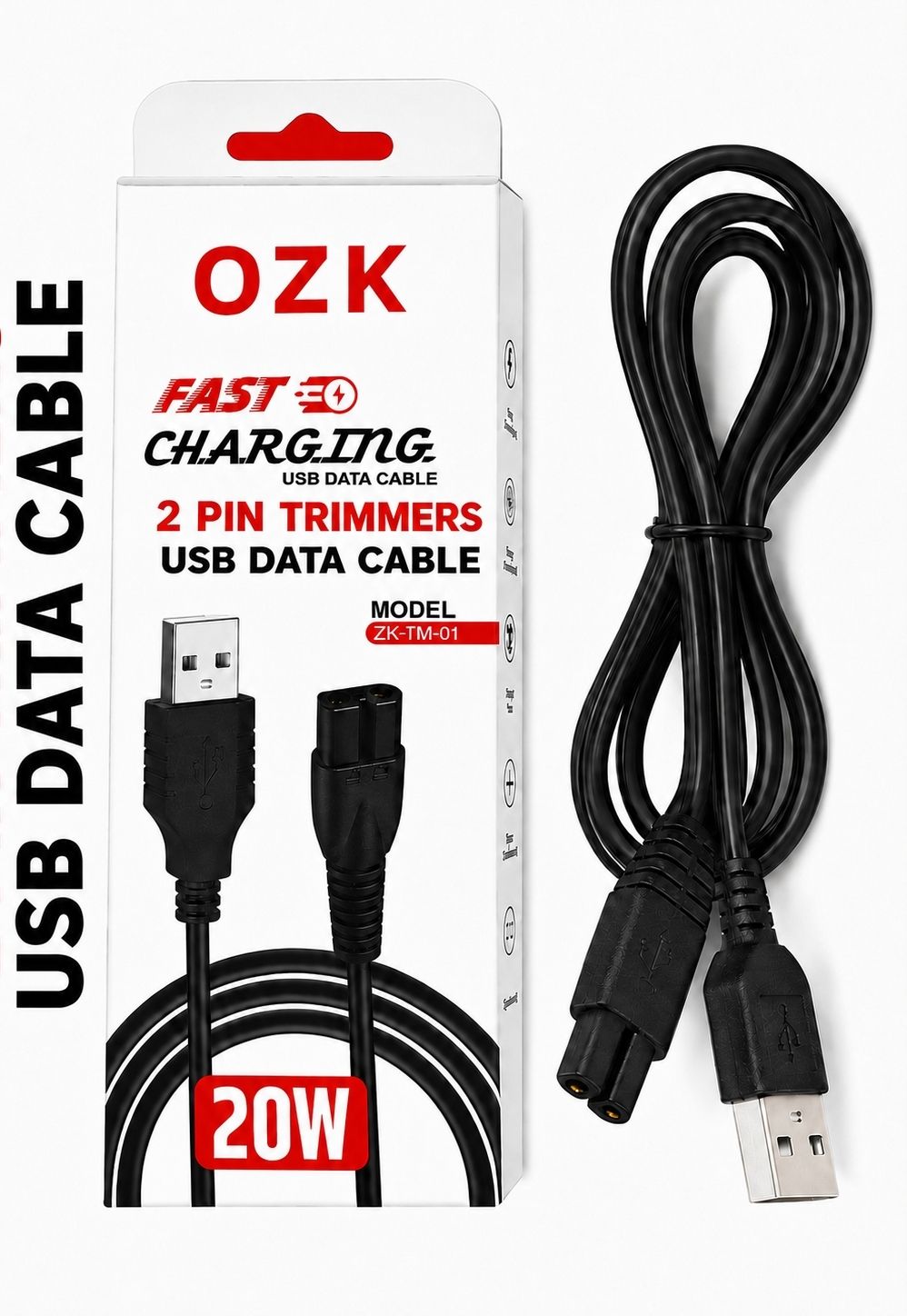 NEXGEN GO Micro USB Cable 5 A 1 m NA TRIMMER CABLE 1 m Compatible USB Charging Cable for Trimmer, Shavers ,Hair clipper Body Groomers & Multi Grooming Models 2 pin Connectors-picture-45