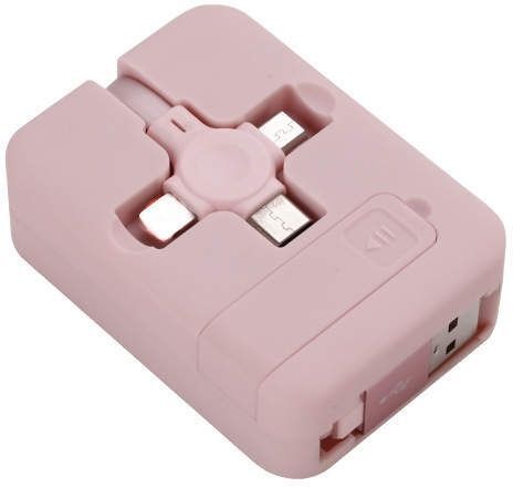 FUZBERRY Power Cord 1 m Three in One Charging Cable Roll. 3 in 1 Retractable Phone Holder- USB Cable Fast Charger-picture-29