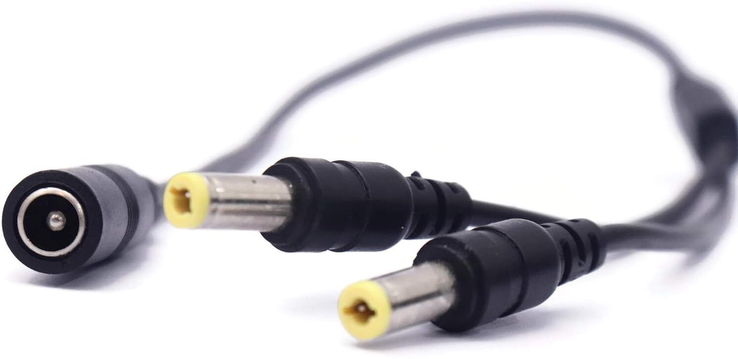 LQTON Power Cord 0.4 m DC Y Splitter Cable 1 Male to 2 Female,5.5mm x 2.1mm DC Power Extension Adapter Cable,for Surveillance Cameras, Routers, DVR,and-image-38