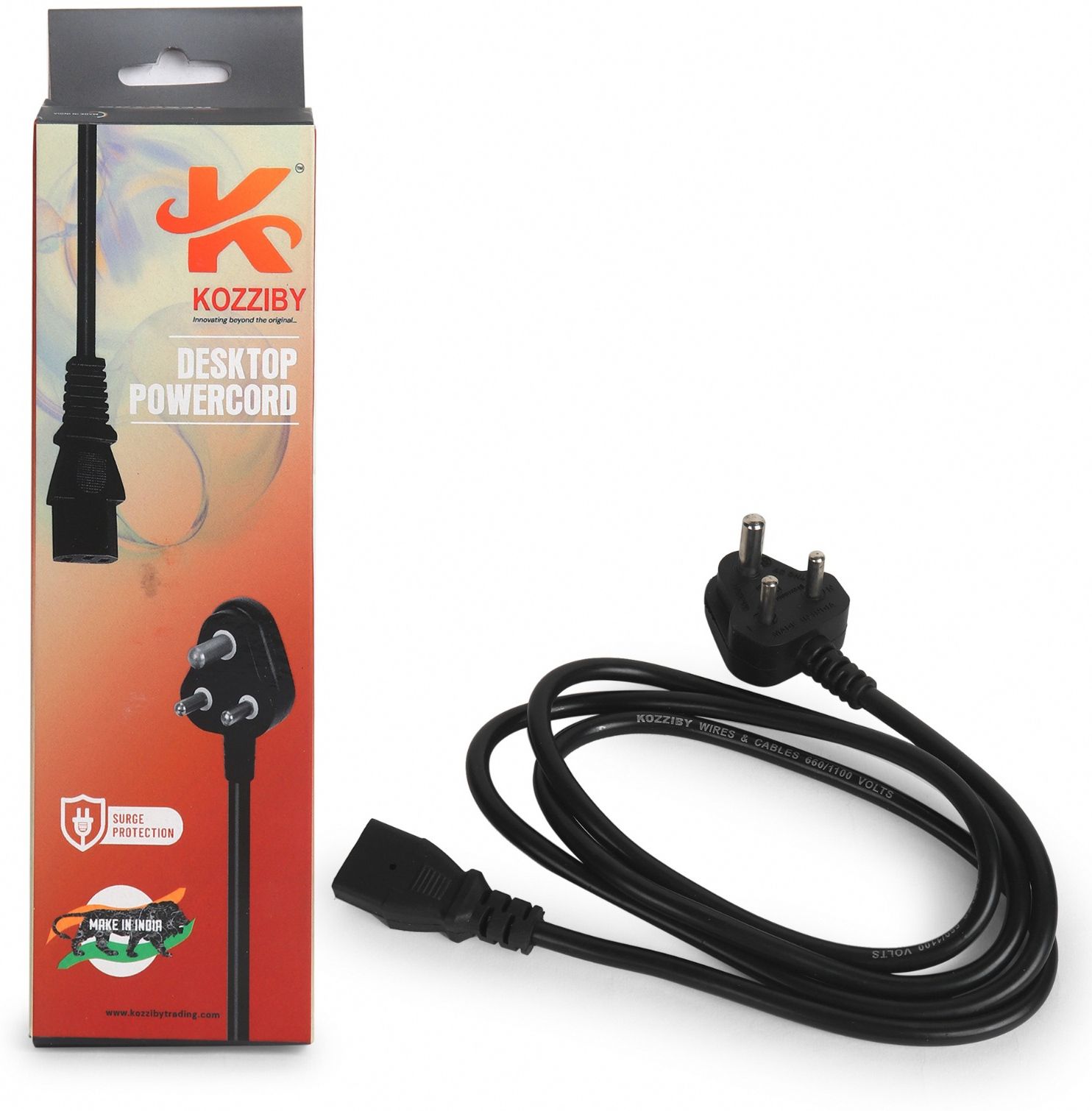 KOZZIBY Power Cord 6 A 1.5 m Copper Braiding IEC C13 Desktop Power Cable for Computer Monitor CPU Printer Power Supply-image-19