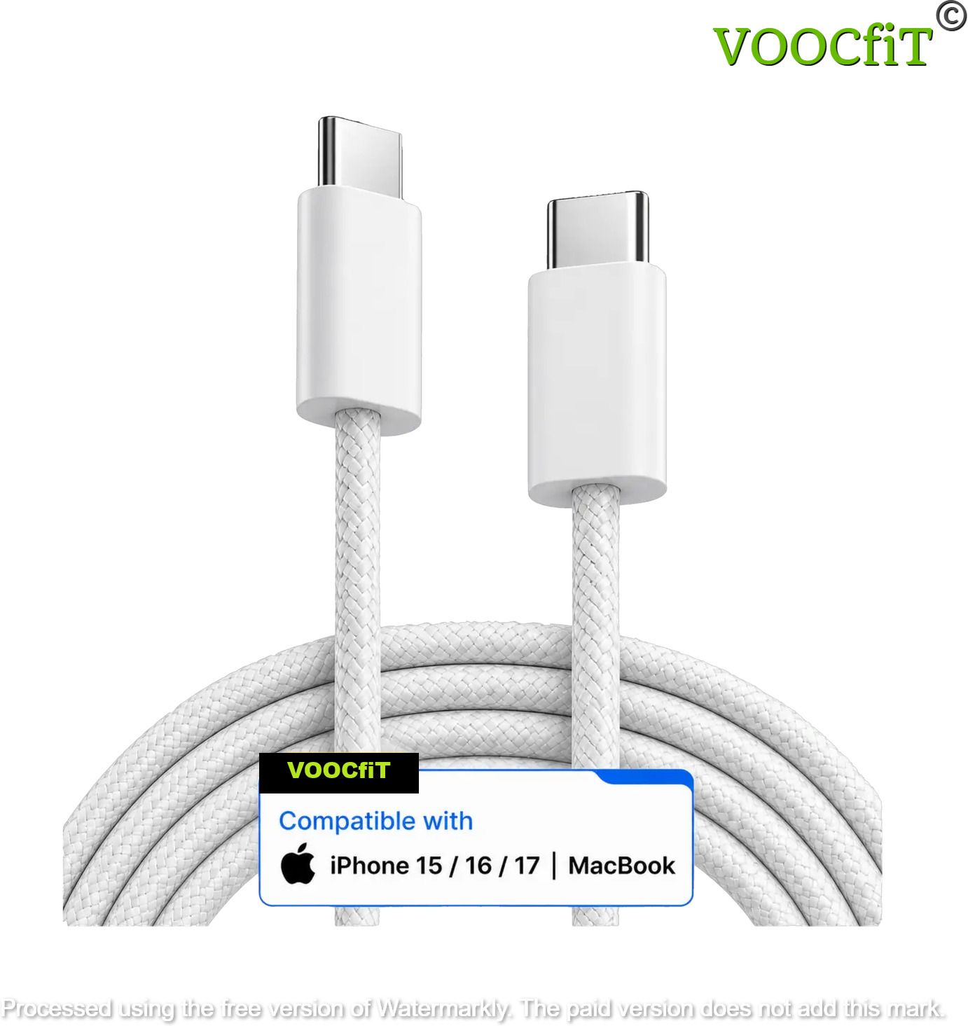 VOOCfiT USB Type C Cable 6 A 1.01 m Copper Braiding HyperCharge C60-picture-30