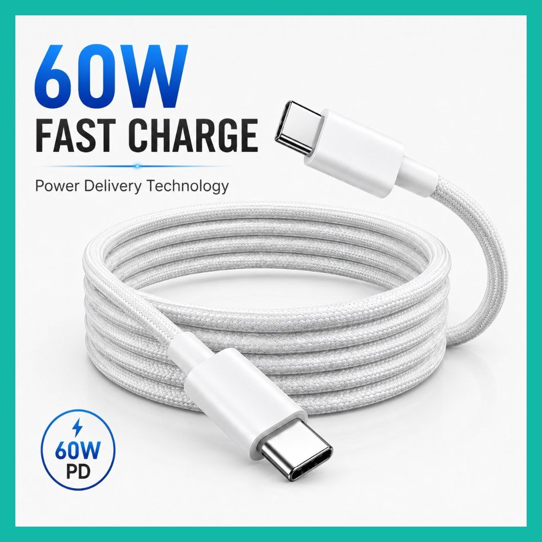 Awero USB Type C Cable 1 m Type C to Type C 1m High Speed USB C Data Cable for Tablet Model 47-image-39