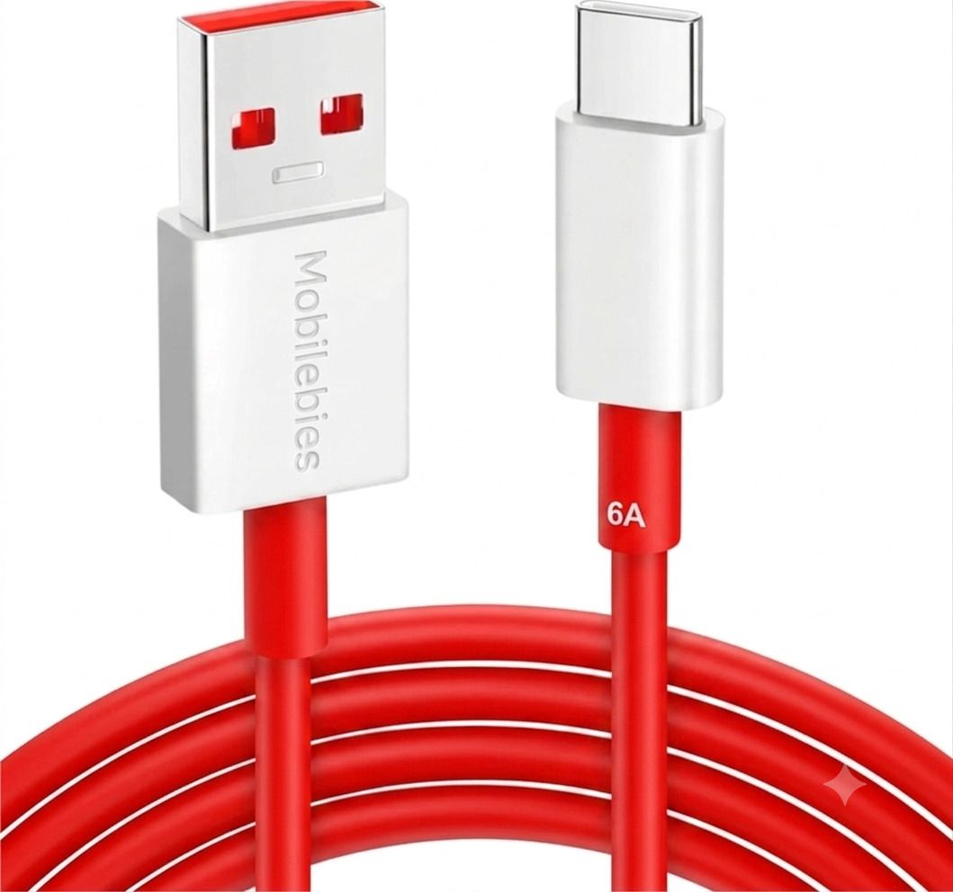 Mobilebies USB Type C Cable 6 A 1 m 45W, Turbo Charge Cable, For Xiaomi 17, 17 ultra, 17 pro, 17t, 15, 15 pro, 15 ultra, 14 pro, xiaomi 14 ulra Etc. Hyper Charge Cable High Speed Data Sync & Durable Cable In Red-image-19