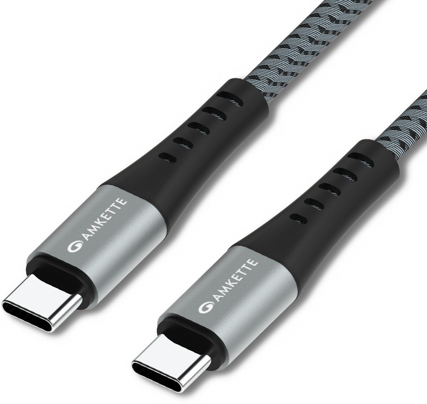 AMKETTE USB Type C Cable 5 A 2 m ChargePro 100W Fast Charging USB C to Type C Braided Cable-image-32