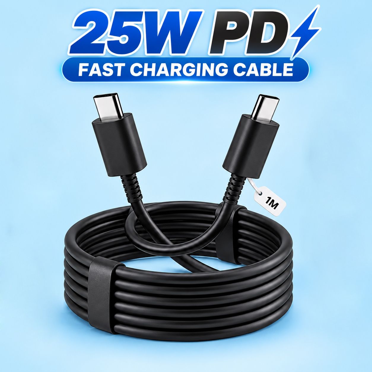 Hespa USB Type C Cable 3 A 1 m ORIGINAL 25W Type-C to C Fast Charging Cable 1M Compatible with Samsung Galaxy M12/M13/M14/M15/M23/M33/M34/M35/F13/F14/F15/F23/F34/F54-picture-36